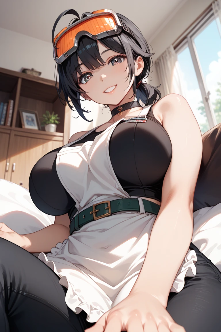 UHD, retina, masterpiece, accurate, super detail, high quality, highres, 4K,((1girl)), 17 years old, ((cute face)),((detile texture face)),((perfect eyes)), solo, ((shorts hair)),((yellow eyes),((straight)), huge breasts,((oversized breasts)),upper body, bedroom.