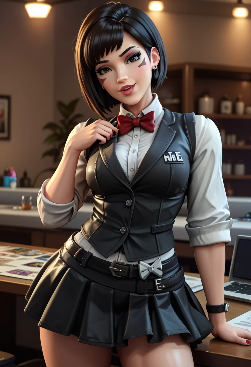 score_9, score_8_up, score_7_up, score_6_up, overwatch style, 1girl, solo, a girl, mime costume, mime makeup, mime cosplay, anime, mini skirt, best quality, 4K, 8K, high resolution, masterpiece, ultra-detailed, realistic, photorealistic, photo-realistic, HDR, UHD, studio lighting, ultra-fine painting, sharp focus, physically-based rendering, extreme detail description, professional, vivid colors, bokeh, detailed portrait of a young anime girl in a mime costume and mime makeup, mime cosplay, wearing a mini skirt, striking a mime pose, expressive facial features, detailed costume textures, dramatic lighting, intricate background, lush environment, cinematic composition, vibrant colors, highly detailed, photorealistic