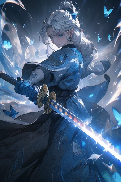 (Holding a big sword)、 (silver wolf girl)、