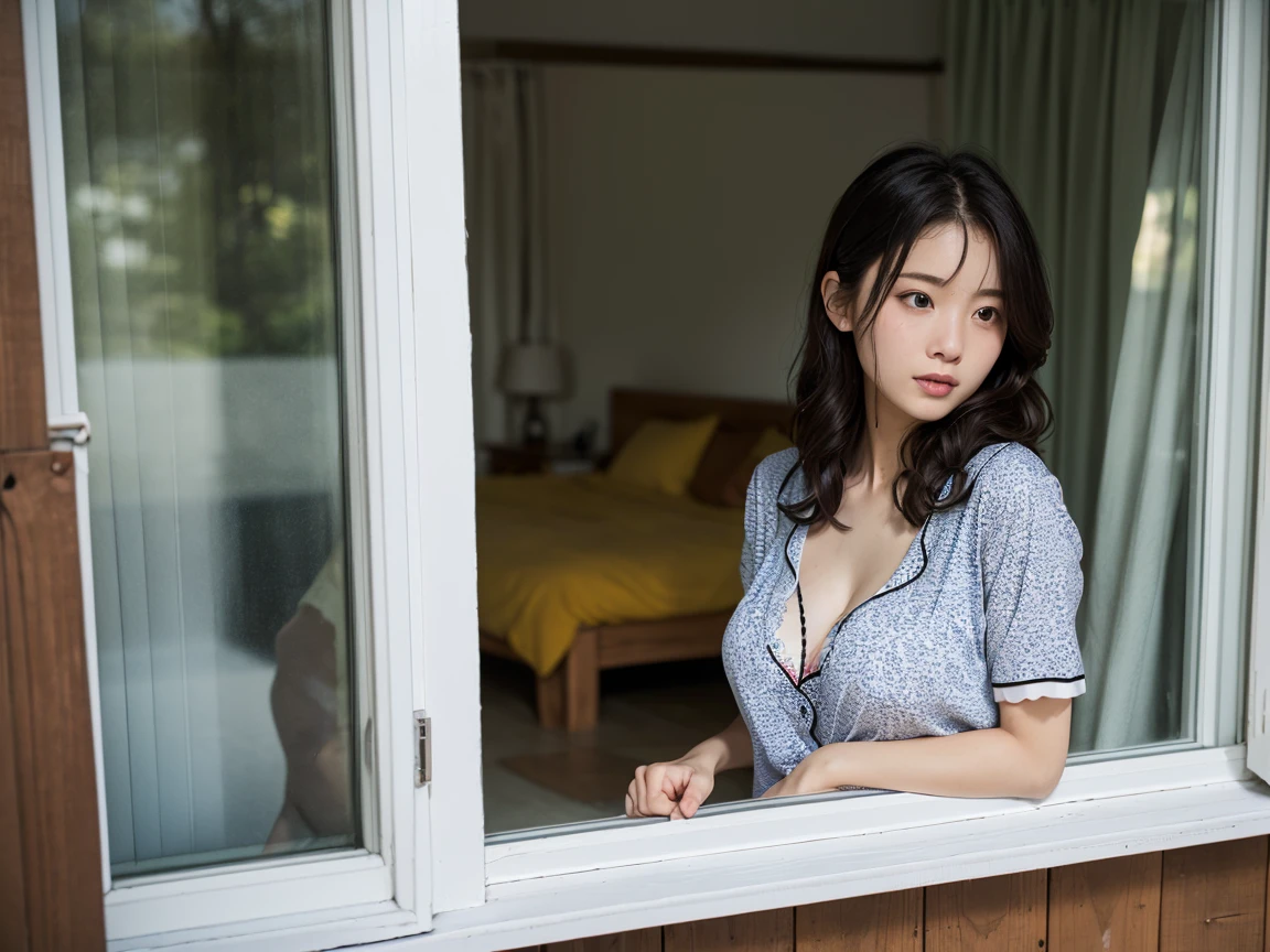 (8K、Raw-Photo、Top Quality、masterpiece:1.2)、(realisitic、Photorealcitic:1.37)、1 rapariga、Japanese people、25 Years Old、femele、deep night、Room、Night view from the window、profesional lighting、(full bodyesbian)、PerfectBody、Dark-brown hair、Detailed face、Detailed lips、DetailEyeore Skin、Double eyelidd、(tits huge:1.5)、(Nipple protrusion)、pubic-hair、((see-through shirt、A shirt with the buttons completely unbuttoned、Shirts with open fronts))、(clothes see-through)、Sense of transparency、((No bra))、(Small panties with white lace)、(Carmel Two)、(Wet body)、shinny skin、(half-sitting)、((Bend your knees and spread your legs wide apart))、sexy facial expression、Make eye contact with the cameraNSFW (New South Wales , 8yk、Raw foto、(Masuter Piece)、(Top Quality)、goodbye forever please、(A girl with)、(realisitic、Photorealcitic:1.2), upper half body、.......................................towards 、charm、20yo、Middlebrest、I felt relieved.............、sorrow、flying in sky