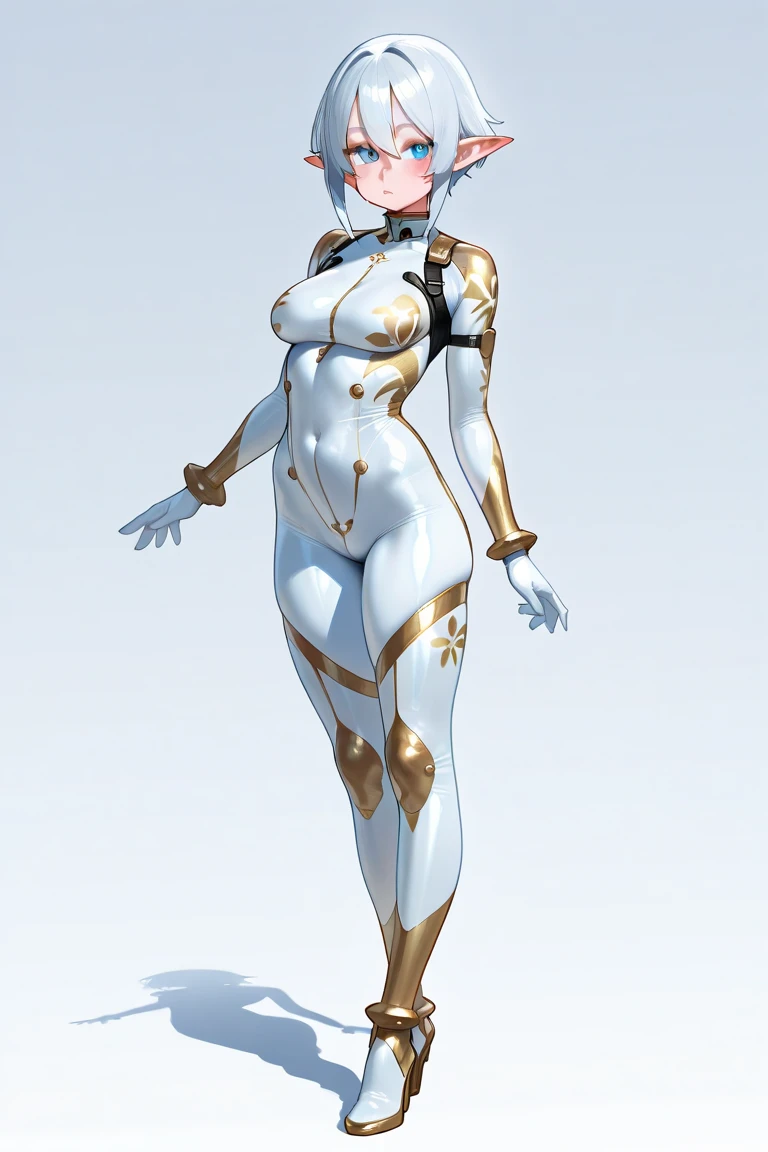 Leviathan_megamanz, 1 girl, looking at viewer, Light Blue hair, blue eyes, Female halo spartans