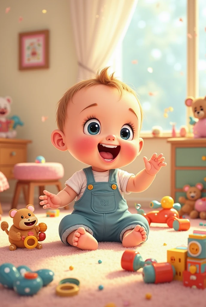 6 month Cute baby playing