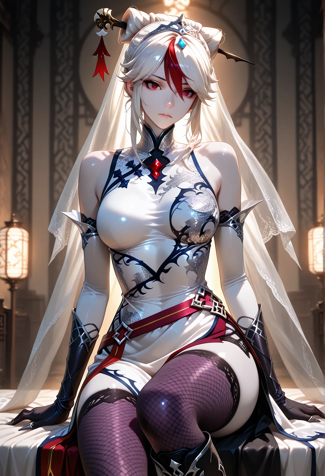 score_9, score_8_up, score_7_up,source_anime, high res image,masterpiece,best quality,girl,cute face,clear skin,arlecchino_genshin,panties,