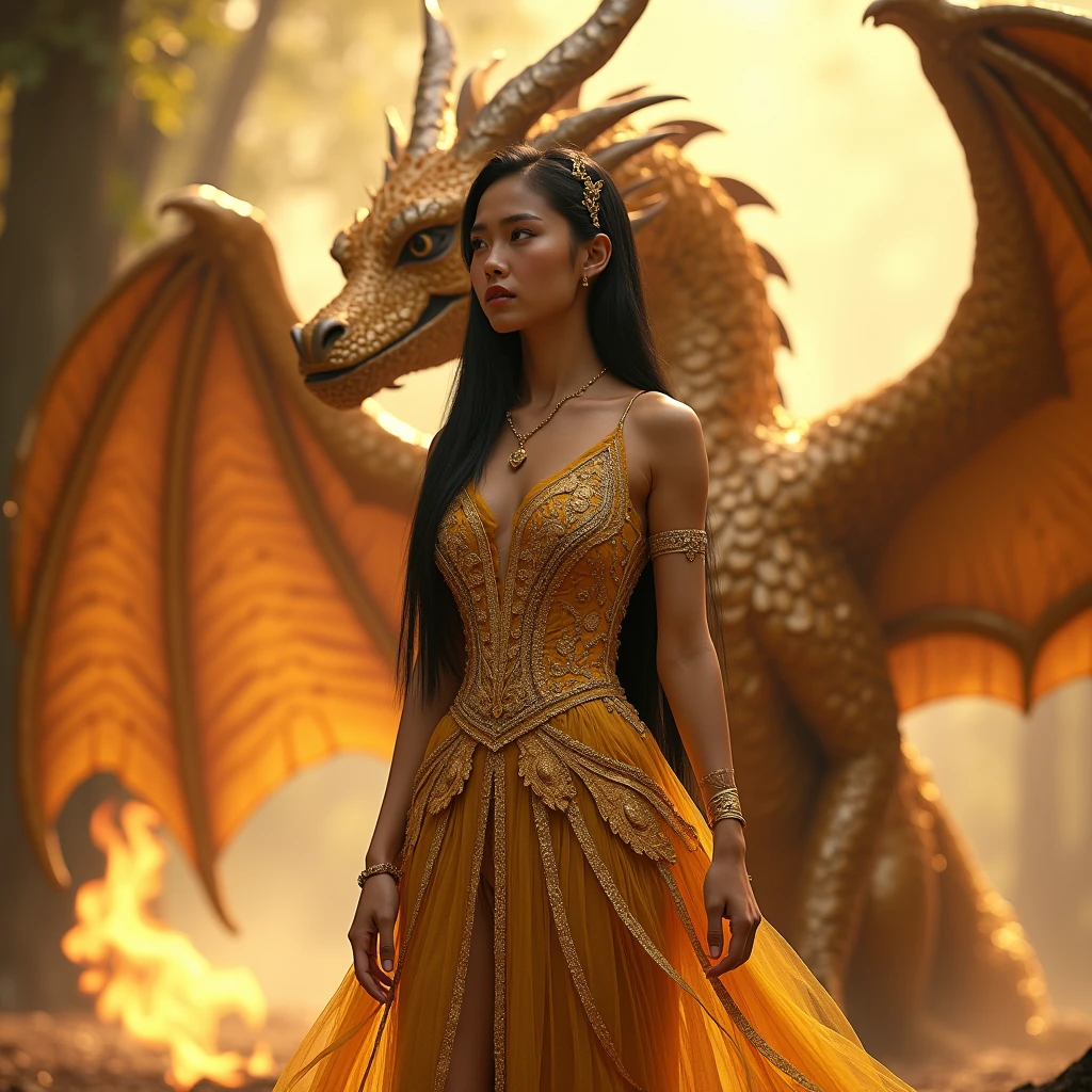 amazing quality, masterpiece, best quality, hyper detailed, ultra detailed, UHD, DOF, depth of field, HDR, perfect anatomy
close up, dragon head portrait, (white hybrid gold) dragon, soaring through the clouds and mist, over the cloud,( sunset:1.2), mystical sky, 
a girl standing with a dragon, touch the dragon, (stylish pose:1.2), joyful, hope light, background light, (caress:1.4),
outstretched arm, outstretched hand, looking at viewer, smile, beaming, wearing red cheongsam, hug the dragon,
glowing, dazzling, shine, translucent, long skit, long hair, wing blow, gold, (sparking, light particles:1.2),
DTstyle, 
RedGlitter, 
extremely detailed, 
DonM3t3rn1tyXL 
zavy-chnsdrgn, 
SK_Fantasy,