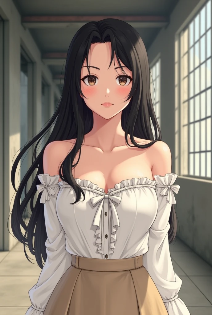 Masterpiece,Highest quality,8k,Ultra-high resolution,appropriate margins,lighting,Depicted from the waist up,BREAK,(1 person),Very beautiful adult woman,Slim body,(The richest big breasts),Deep cleavage,Moisturized Skin,BREAK,(Black Hair),mascara,Red eyeliner,Light pink lip,Thin teak,Thin eyebrows,BREAK,Light blue eyes,Moles in the eyes,BREAK,Bright expression,Open your mouth a little,BREAK,A little long hair,Unshaven,BREAK,(Red Sleeveless Sweater),(Shorts),BREAK,Eye contact