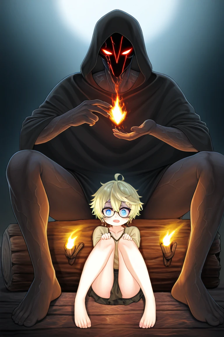 NSFW, ((masterpiece)), ((Best Quality)), ((extremely delicate and beautiful)), (((Completely and perfect body))), (Perfect and delicate 2 hands with 5 fingers),
((In the church of evil at night)), ((((One beautiful boy with blonde hair and red eyes shows off his very big erected penis)))), ((He is squatting on the evil magic circle that shines ominously purple with his legs wide open)), He is wearing a black cloak, (empty eyes, drooling, evil smile), Short hair, well-muscled, flat chest, He has a glowing heart-shaped magic circle tattoo on the center of his chest, (Blush with aroused), Lower half naked, His body has no pubic hair at all, Focus on character,