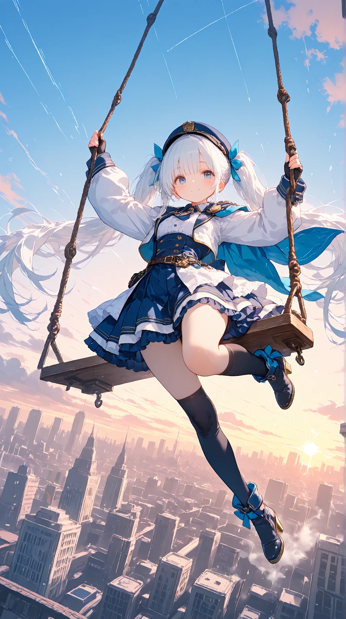 Absurd resolution, high resolution, (masterpiece:1.4), ultra-detailed, 1girl, seen from above, falling from above, clouds