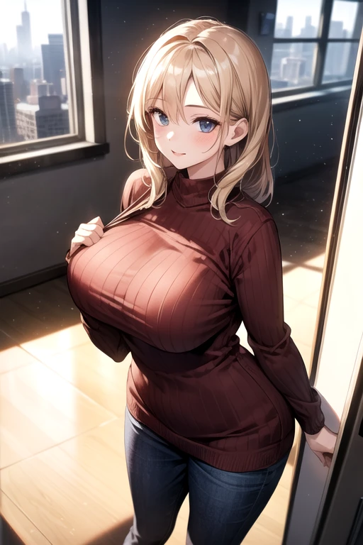 (masutepiece、Best Quality)、Open door、hand on the door、Watoson Amelia、1 girl in、Beautiful eyes、Well-formed face、very large udder、Too big、Underwear、Black sexy bra、Black bra shoulder straps、Black lace panties、Big and beautiful nipples、Beautiful areola、beauty legs、a room、sexy  pose、blushed face、Figure-eight eyebrows、Moist eyes、Seduce a man、shame、