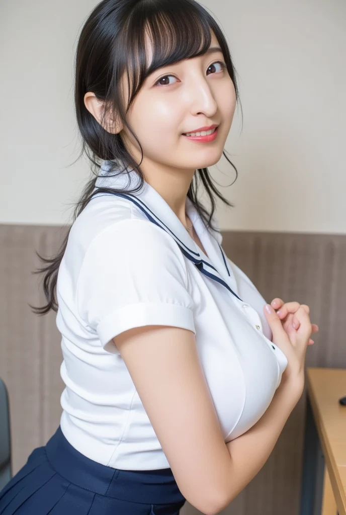 (top-quality、8K、32K、masterpiece、nffsw:1.2)、, White shirt, ((viewer: 1.1)), ((Long flared skirt)), (Spread your legs), (Lift your own skirt), ((Showing panties (Showing panties)), Photo of a cute Japanese woman、 1 人、poneyTail、Tied hair、(saggy breasts on thighs)、二重まぶた、(White nurse cap:1.3)、((White nurse uniform、White skirt:1.3))、hospitals、hospitals部屋、((NSFW))、ssmile、bangss、20yr old、((skirt lift by yourself))、(Lifted by yourself)、s ass、大きいs ass、red blush、cparted lips、don't watch the viewer、Half body shot、(in a hospitalroom)、(Angle from the front)