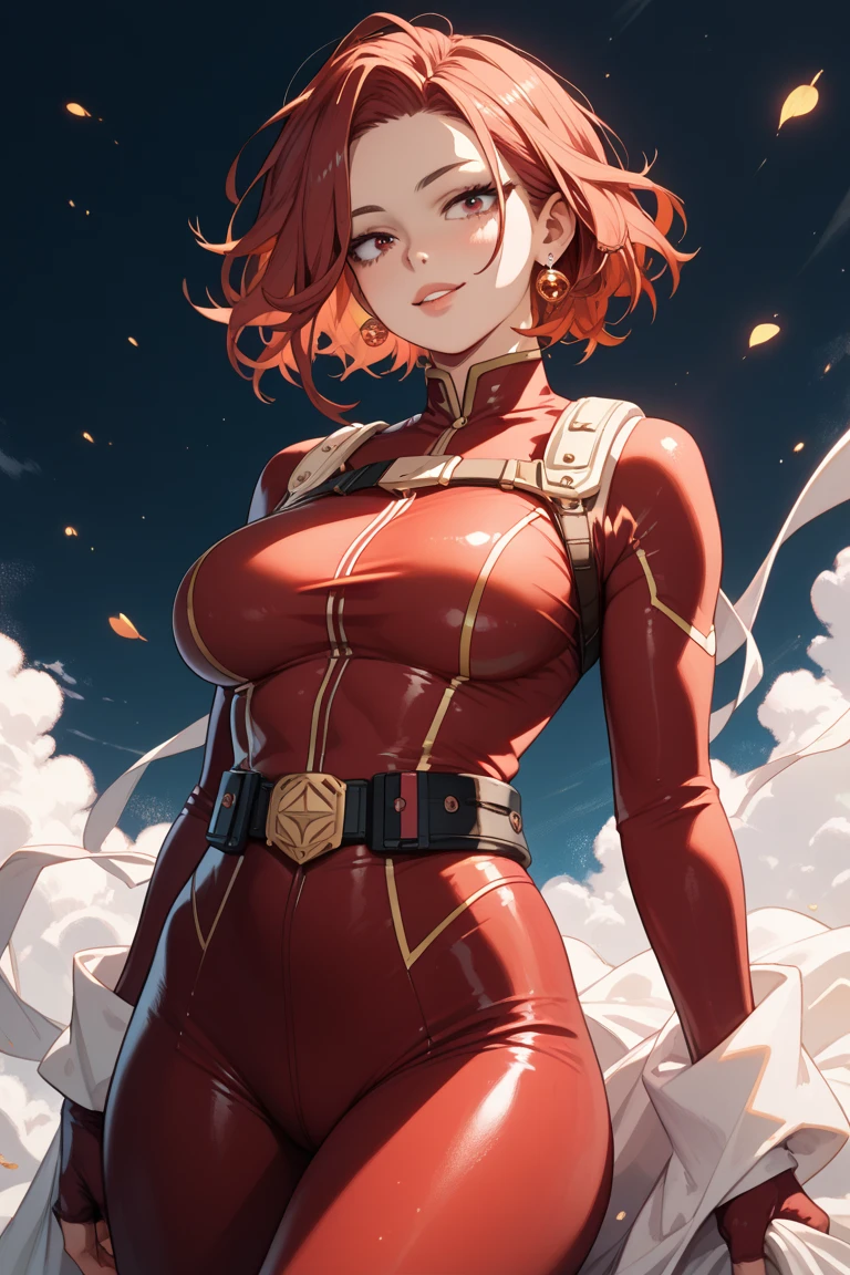 (masterpiece), Highest quality, Expressive eyes, Beautiful fingers, beautiful body,Beautiful Nose,Beautiful character design, Perfect Eyes, perfect face, Browsing Caution,Official Art,Highly detailed CG Unity 8k wallpaper, Perfect lighting,colorful, bright_front_face_Write In Karen Stadfeld, blue eyes, Red hair, Spiky Hair, Hair Intake, (Red headband:1.2), (Red bodysuit:1.4), (Portrait Shot, Upper Body), looking at viewer Karen Stadtfeld Kazuki Karen red hair cyan eyes large breasts standing looking at viewer smiling with mouth closed red lips lipstick , Slim Hips, Thin legs, transformation, (((Torn clothes))), (nude), Mature Womanication, (Exposing the breasts), (Navel exposed), Big breasted anime women, Perfect body, [ Mature Woman ], Mature Woman, Female protagonist, Dynamic Angle , Action Scenes, Browsing Caution, Highest quality, prospect, background, Cinema Lighting, Lens flare,sexly,(((Are incontinent:1.6))),((nice pussy:1.3)),((Leaking pee:1.6)), Biomechanical, Mature Woman, Mature Woman, 成熟したface, nice, stoic, Futuristic, (Elegant body)+,