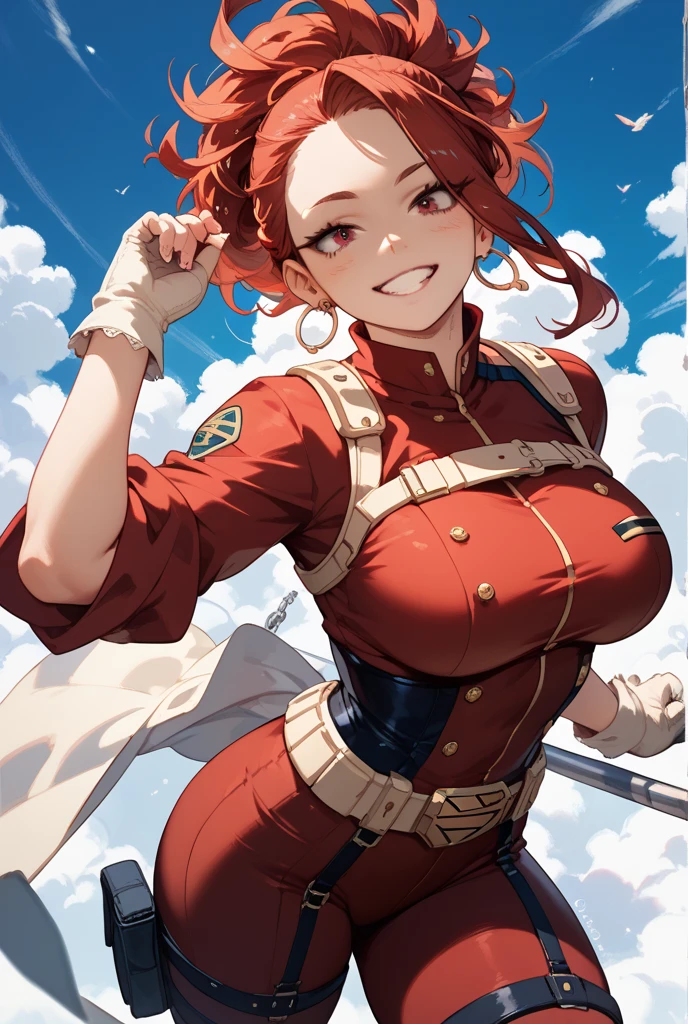red hair, warrior, (masterpiece, top quality, best quality),pixel,pixel art, 1girl, (best quality:1.3),(masterpiece:1.1),(illustration:1.2),(ultra-detailed:1.2),big breast,massive breasts,