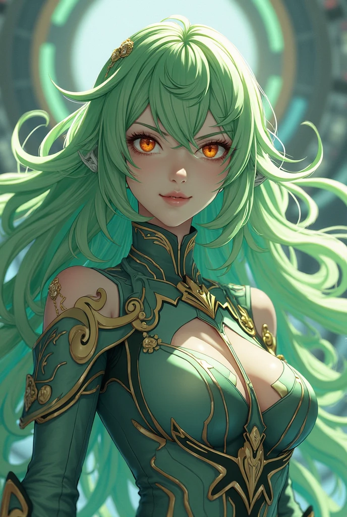 create a captivating image of a character reminiscent of lyn from fire emblem. portray a skilled warrior with a slender and agile figure, exuding confidence and determination. give her a flowing mane of deep forest green hair, cascading down to her waist in intricate braids and adorned with delicate silver ornaments. her piercing, emerald green eyes radiate a fierce and focused gaze, reflecting her unwavering resolve. clothe her in an elegant ensemble, blending traditional and modern elements. picture her donning a form-fitting, dark green tunic with intricate gold trimmings and embroidered patterns. pair it with a pair of slim-fitting pants and knee-high boots, designed for both comfort and mobility. around her waist, let a slender belt hold her weapons—a graceful katana and a small dagger—as symbols of her honed skills and unwavering determination. emphasize her lithe and agile physique, showcasing her mastery , fullbody, masterpiece, best quality, ultra-detailed, cinematic beautiful lighting, intricate details, looking into distance, depth of fields 500, s 1000, masterpiece, best quality, high quality, highres, amazing lighting, detail enhancement, most beautiful image in the world, 8k resolution, awe inspiring, hd