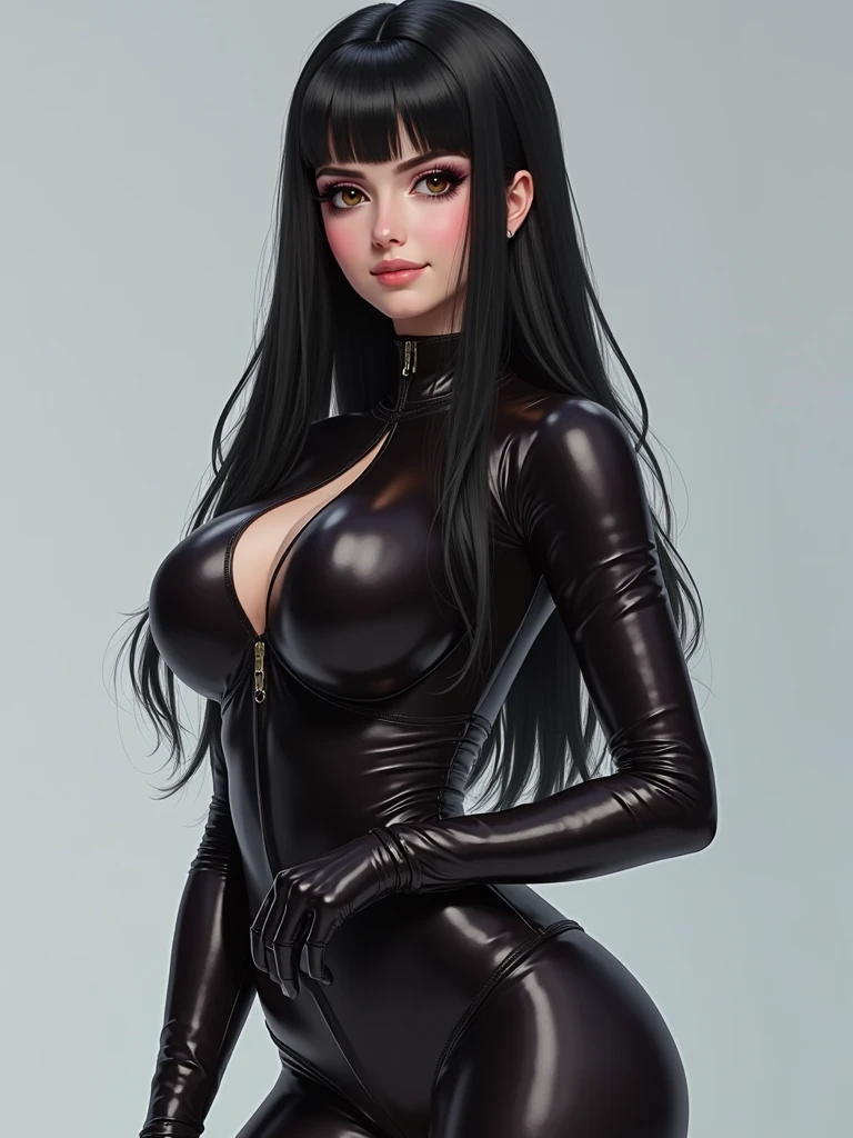 Gothic woman in leather. Fishnets and barbed wirewrapped around thighs. Evil and dangerous