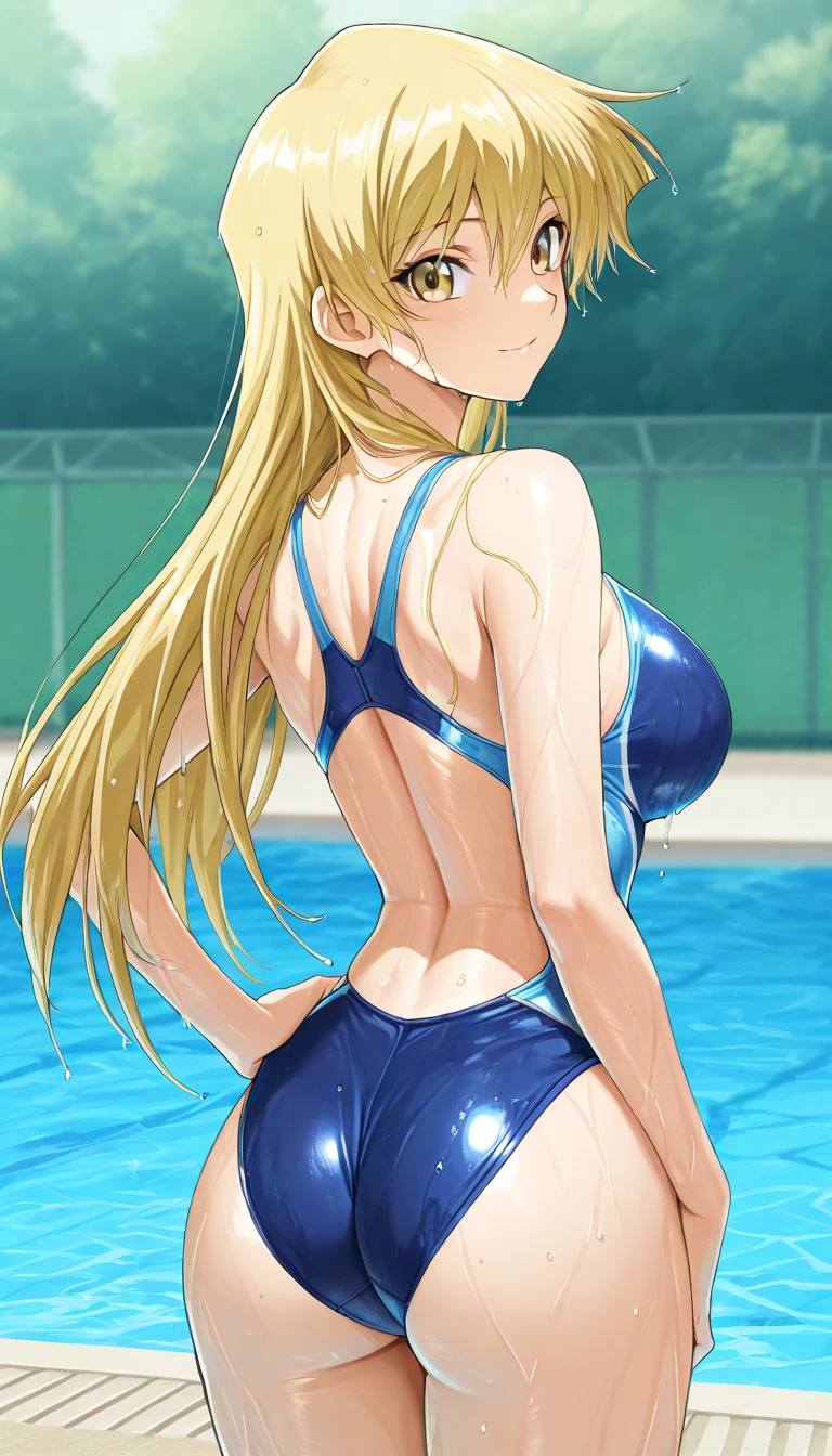 Blonde、Twin tails、swimsuit、、Diagonal Pose