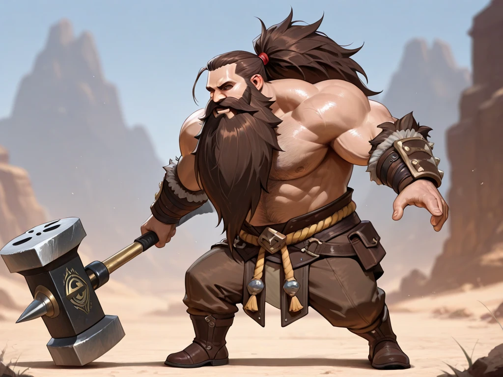 Make an image of a barbarian holding a hamburger in a drawing in the most