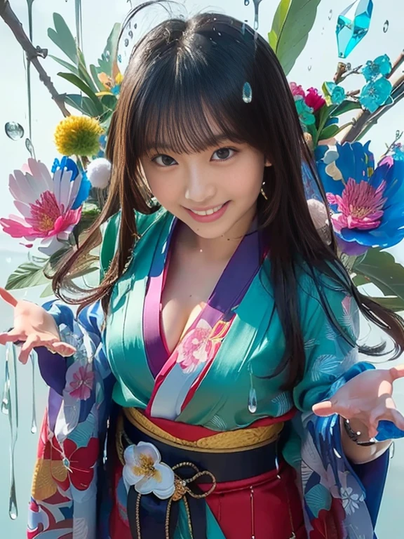Idol　smile　Japanese　Long Hair　charm　dance　boost mood　Raise your hand