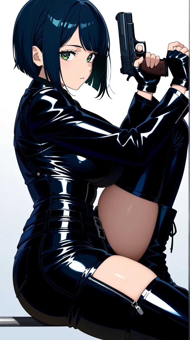 BDSM、Queen、mistress、(((One girl)))、solo:1.8、(((Black latex elbow gloves:1.4 )))、(((黒いラテックスのコルセットdress:1.4)))、(((コルセットdressは綺麗なレースで飾られています)))、(((ショルダーストラップ付きのコルセットdress)))、(((Black latex tight mini skirt:1.4)))、(((Black Thigh Boots)))、(((Black fishnet stockings:1.2 )))、(((Stiletto heels:1.4)))、(((Black latex panties)))、(((Black latex bra)))、(((Black leather collar)))、(((セクシーなPause:1.4 )))、Wide-open legs:1.2、(((Erotic)))、(((Cowboy Shot)))、MakiZenin,One girl, perfection, beautiful, India_woman, India_body, Pause, Sitting, front, dress, ponytail, [(Green Hair:1.1):2] Glasses,  (Squatting cowgirl:1.1), Recall, Open your mouth, Wicked Smile, Abdominal Peek, Thighs, Raise your knees, Destroy the temple, East Asian architecture, 
 masterpiece, high quality,