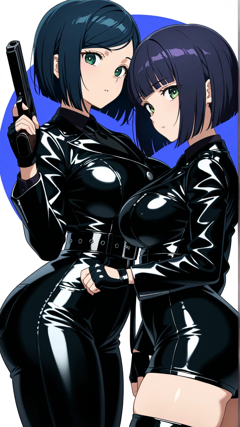 shouko komi, long hair, bangs, black hair, black eyes, half-closed eyes,nude, stockings, thigh high stockings, black stockings, heels, high heels, black heels, visible pussy, futanari having sex with a woman, sex, lesbian sex, penis penetrating pussy ,score_9, score_8_up, score_7_up,score_6_up, score_5_up, score_4_up, BREAK hah_dd, gigantic_breasts, curvy, wide_hips, thick_thighs,  1girl,  dim_lighting, backlighting, ,young, girl, poledancing
