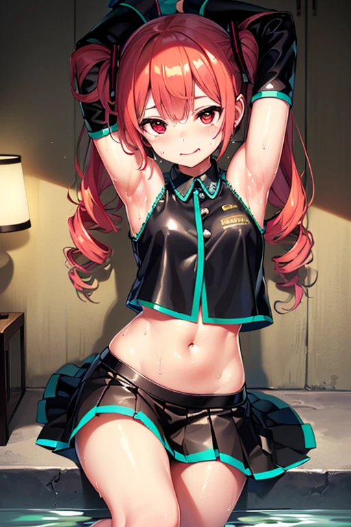 One Woman、Cute Woman、Thighs、Best image quality、High resolution、masterpiece、super high quality、Spread your legs、Black lace bra、black lace panties、I can see her panties、Small ass、Small breasts、Blushing、4K quality、Blushing、Proud face、Wearing black stockings、bed、Spread your legs wide、Low angle shot、Sweaty all over、Heavy breathing、My breasts are bouncing up and down、heart、Sticking out tongue、Lower body close-up