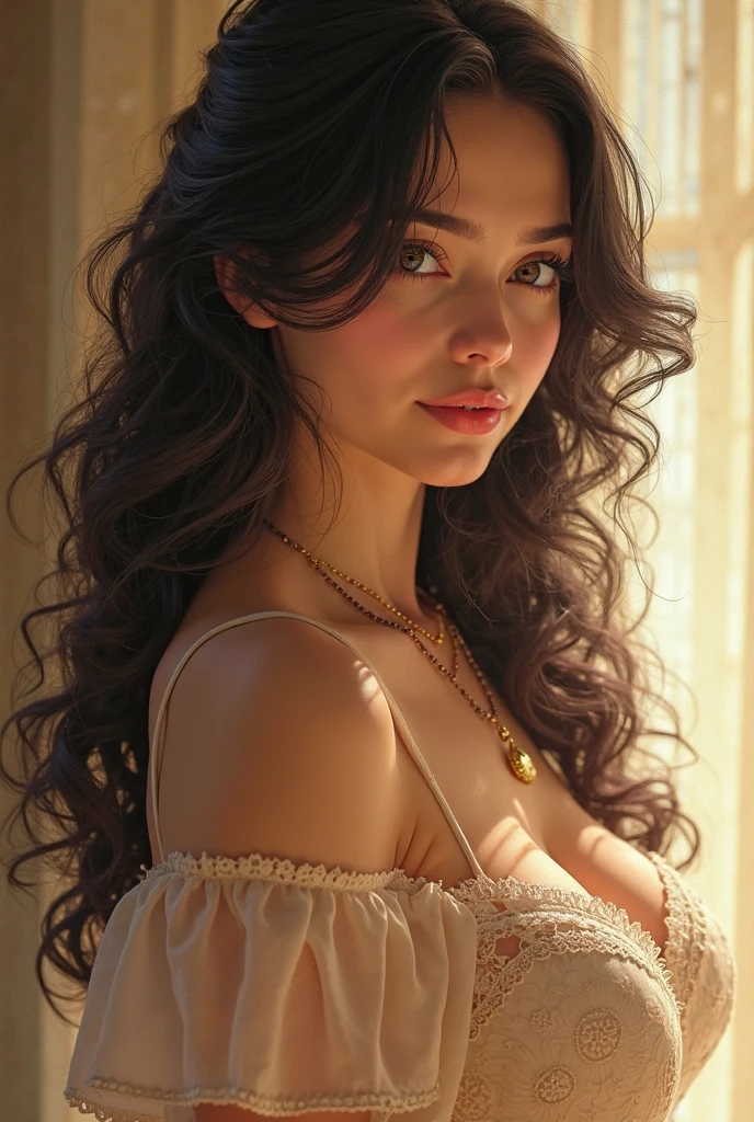 (((beautiful beautiful Isabela Merced, posing for photoshots, looking sexy, ruffled lips, Cabelo curto e curly, extremely beautiful eyes))), ((wearing floral silver necklace)), realistic photoshotgraph, highy detailed, Spitz focus, (Main lighting), (indoor bookstore environment), work of art, extremely beautiful, Perfect beauty, (perfect shape body, Broad Hips, small waist, thick-thighs, firm abs, Body cute, knees, kneecaps, focus on the knees, breasts small), ((30 years old)), (extremely detaild 8k wallpaper), ((face detailed)), (((wearing white shirt, saia curta de tweed, kneecaps, knees, nylons with a seam, Strad sandals)), (long dark eyelashes), (((aretes))), ((())), (((seen from behind))), (looking at the camera), ((())), (glamor model), (seductive facial expression) (((standing between tall shelves full of books))), extremely detaild, work of art, details Intricate, highy detailed, Spitz focus, skin detailed, realistic skin texture, texture, detailedeyes, high resolution, kodak vision color, photoshot_\(ultra\), Post-processing, maximum detail, roughness, real-life, ultra realistic, photoshotrealism, photoshotgraphy, absurderes, RAW photoshot, highest quallity, high detail RAW color photoshot, professional photoshot, extremely detaild UHD 8k wallpaper unit, best qualityer, high resolution, (work of art, maximum quality, high resolution:1.4), photoshot, cinematic, Film grain, Spitz, soft natural light, magic photoshotgraphy, super verbose