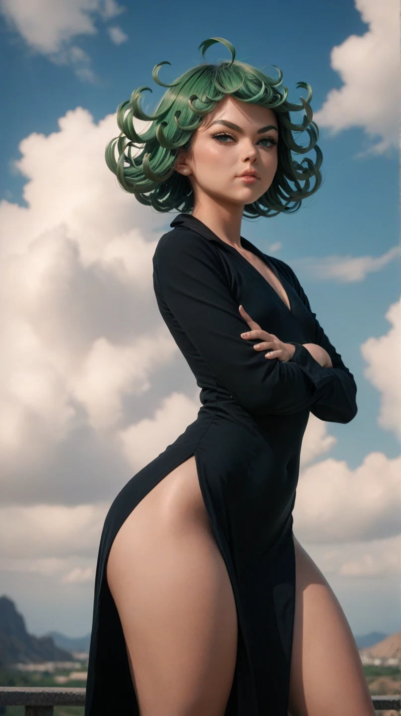 <lora:opm_tatsumaki:1> tatsumaki, 1girl, best quality, ultra high res, 8k wallpaper, RAW photo, (photorealistic:1.4), masterpiece, (realistic:1.4), ((in the desert, depth of field)), ((ray tracing, volumetric lighting, octane render)), (Green (web) theme), (erotic), ((flat chest:1.5), (b cup:1.4), (nsfw:1.2), (nudity:1.2)), <lora:add_detail:1>