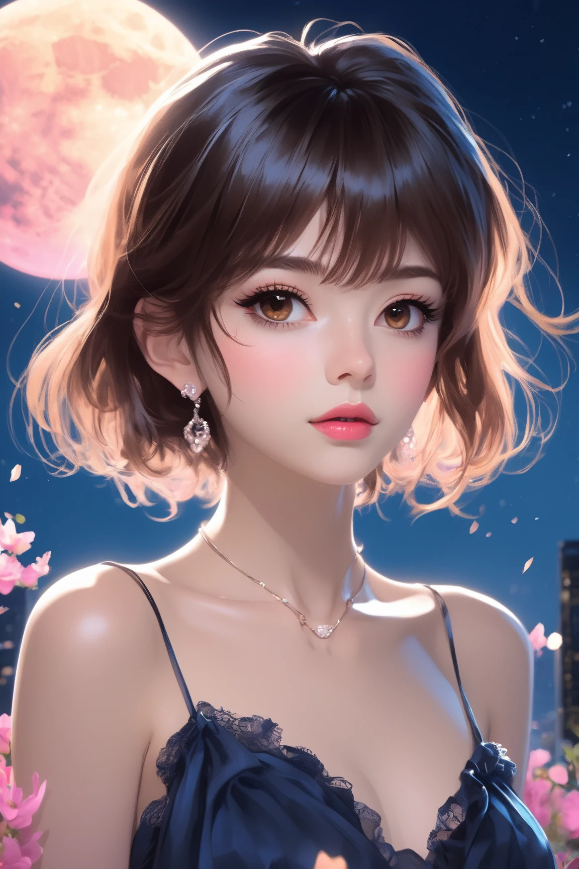 {masterpiece},{best quality},{1 girl}, Lovely, Astonishing, Beautiful and delicate eyes, black eyes, Qi bangs,short hair, black hair,fine details,depth of field,Extremely detailed CG,The original, Very detailed wallpaper,Upper body, looking at the audience