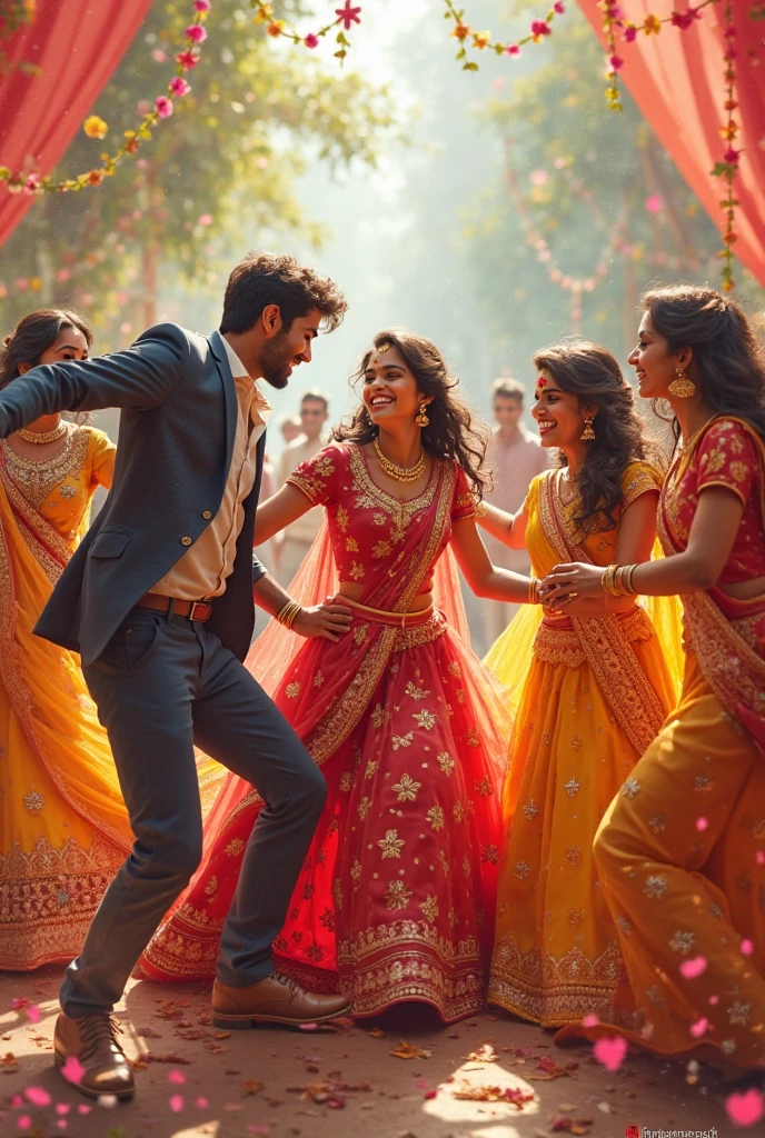 (best quality,4k,8k,highres,masterpiece:1.2),vibrant colors,colorful scene,celebration,joyful atmosphere,dancing people,playful vibe,Holi festival,Hindu tradition,powdered colors,splash of colors,happy individuals,traditional clothing,folk music,lively crowd,outdoor event,joyful moments,smiling faces,traditional dance,music and dance performances,colorful decorations,positive energy,fun-filled day,festive spirit,artistic expression,high-energy environment,community gathering,family and friends,cheerful ambiance,auspicious occasion,traditional rituals,rich cultural heritage,good luck wishes,festival of love,exciting atmosphere,plethora of vibrant hues,beautiful patterns,blossoming flowers,expressive gestures,positive vibes,pulsating beats,energetic movements,lively music,spectacular visual spectacle,vibrant artistic expressions,unforgettable experience.