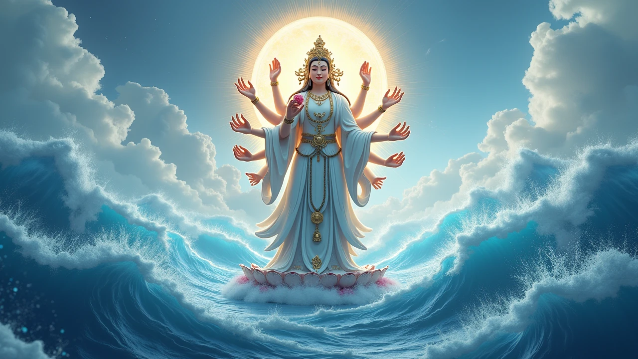 ((best quality)), ((masterpiece)),
((1girl)),smirk,sitting,
<lora:bguanyinv5:0.589>,
<lora:add_detail:0.912>, <lora:yuzuv10:0.3>, 
((guanyin)),
 style-nebmagic