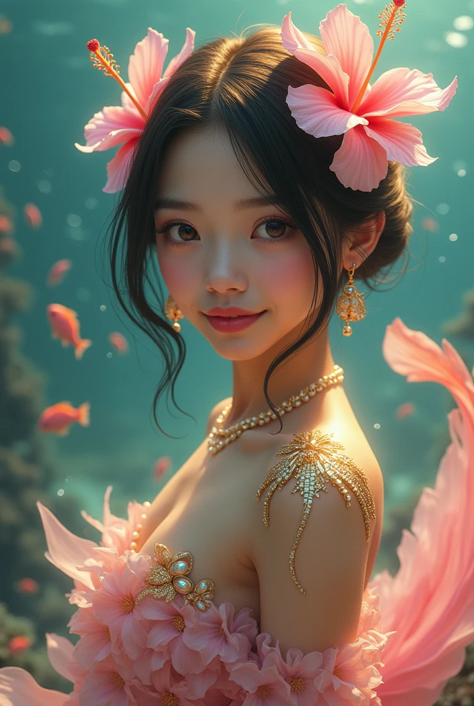 A girl, a dragon behind him, Dunhuang style, underwater, flying action, red ribbon wrapped around the body, surrealism, surrealism, supremacy, classicism, ultra hd, retina, masterpiece, ccurate, textured skin, anatomically correct, super detail, high detail, high quality, 1080P, high resolution, best quality, award-winning, 16k, 8k, 4k, hd