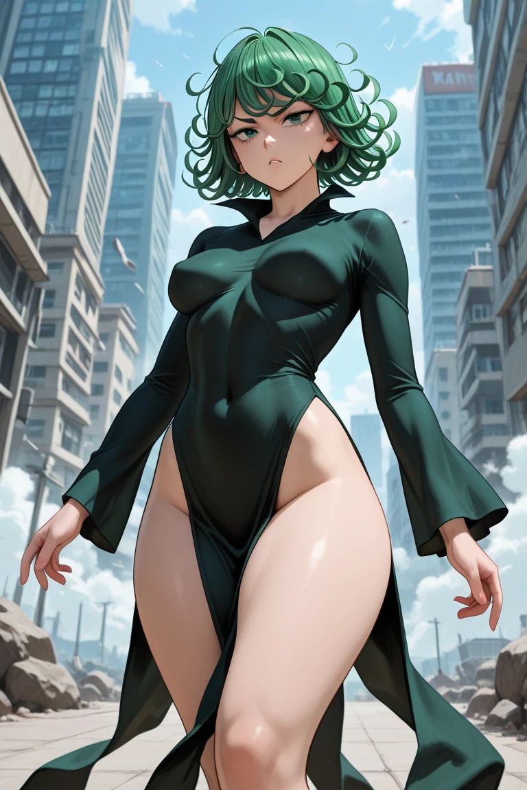 Tatsumaki , Dynamic positions have a golden part, fragile physique, Street, floats in the air, close up portrait, stands leaning towards the floor, beautiful , White Nurse's Coat, Short skirt, breasts fall out from under the robe, leans forward, very erotic, arches in the back, Portrait of a girl, standing in a sexy pose, leans forward, beautiful фигура, buttocks, beautiful грудь, very sexy, the texture is very durable,The picture is very clear and concise,incredibly beautiful,Temperament elegant,in a spacious room, нежное выражение лица Tatsumaki из One Punch Man, short green hair, green eyes, , heels, full body view, smiling, dynamic pose, Tatsumaki из One Punch Man, short green hair, green eyes, ,dynamic view, (masterpiece, Best quality:1.2),