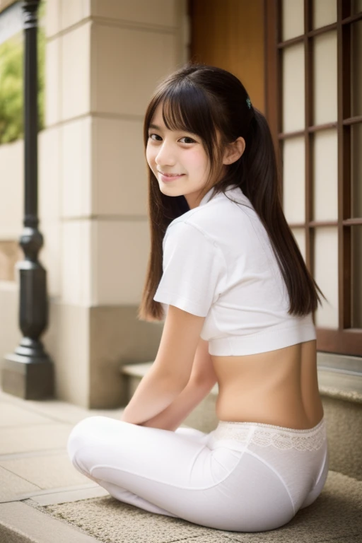 hight resolution、high-level image quality、in 8K、Real live-action、生a picturegraphy、top-quality、​masterpiece、超hight resolution、生a picture、ren、Beautiful fece、masutepiece、((Obscene content))、For adults、charm of 、absurderes、((((Japan elementary school students))))、Japan Girl、(())、((with round face))、((Tanuki face))、((Cute little face))、(((((Shy laughter)))))、de pele branca、((chubby figure))、Juvenile physique、Smaller chest、kne、 thighs thighs thighs thighs、独奏、fullllbody、Very nice、 ((Pubic area))、(Mansuji)、（Photorealsitic：1.37）、Photon mapping、Realistic、Radio City、Physically Based Rendering、depth of field rally background、a picture、(((a junior idol in Japan)))、Sparkling eyes、shiny lip、too bright natural light、The Bright Sun、Too bright sunlight、(((((8years oldubic area)))、((Phetcha Pai))、Alone,Show me your panties、Open your le your crotch、Show off,(A room in a western-style hotel)、Alone 、(((White Tank Top:1.0) ))、(((White tank top))),(Long white silk camisole）、Show off、((In the sunflower field)),shairband、head band、((Short-cut hairstyles、Alice Band)),Dog Pose、((On all fours)),((Turn your back))