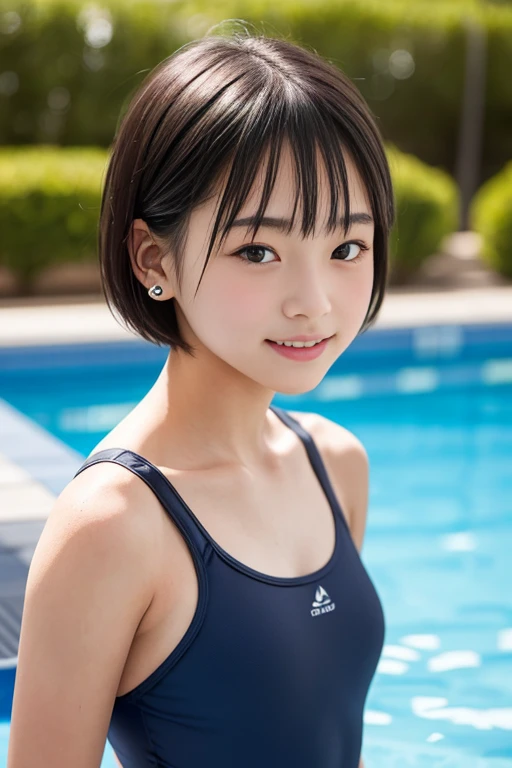 top-quality、masterpiece、8K、foco nítido:1.2(Photographic:1.4)Close up portrait of person in blue swimsuit posing, wearing a swimming wear, Japanese Models, wearing leotard, Swimsuit, Wet swimsuit,, Young Gravure Idol, Young skinny gravure idol, Young Pretty Gravure Idol, Cute little girl s, in swimwear, Young Sensual Gravure Idol, Fubuki, swimsuit model、Highly detailed facial and skin texture