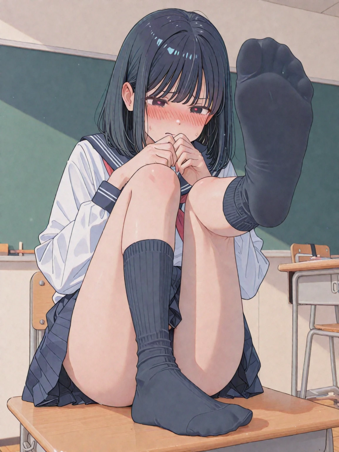 Squatting,from the front, {{{See-through panties showing:2.0}}},Pay attention to the panties,School Shirt,, Wide-angle
,(Masseter muscle area, Highest quality),Absurd, (Three Girls),Squat、Leg spread,eight-headed body, School locker room, mini skirt,, Pleated skirt,Dark blue Pleated skirt,{{White loose socks}},Browsing Caution,Looking down at the viewer,Grin,It was scary,Frowning,{Clenched_teeth:1.1},{Shadowed face},((Tabletop,High resolution)), Best lighting, Best Shadow,Low angle,Shoot from below,break (Tabletop:1.2), Highest quality, High resolution, unity 8k wallpaper, (figure:0.8), (Beautiful attention to detail:1.6), Highly detailed face, Perfect lighting, Highly detailed CG, (Perfect hands, Perfect Anatomy)