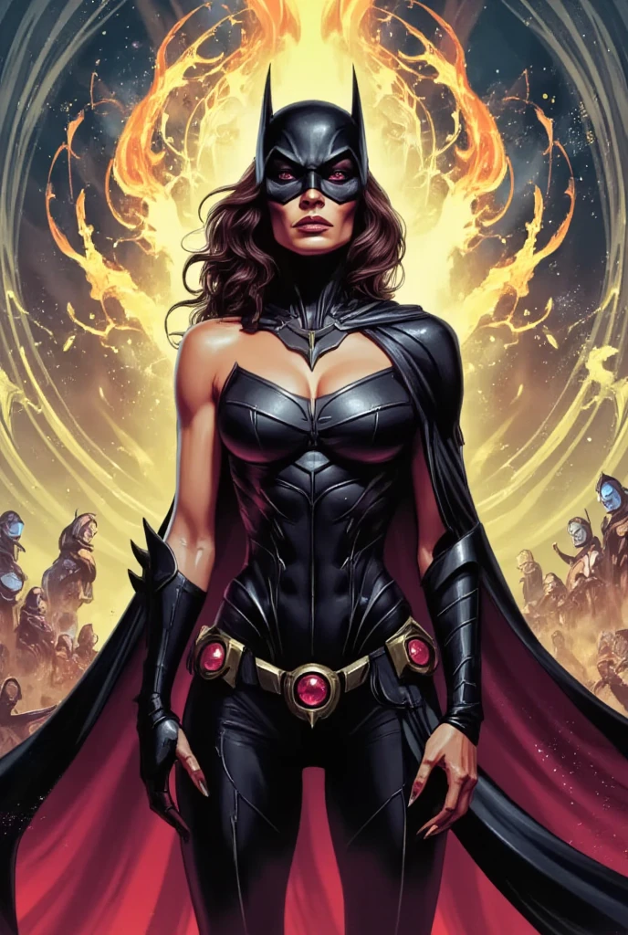 Beautiful girl with a cat face, flying high with superman flight position, wearing a black cape fluttering and shining, black see through tights, bosomy 34D breasts, red bra, furious facial expressions, pixel art, VRay, digital painting, extremely detailed, hyperrealistic, intricate, very attractive, fantastic view