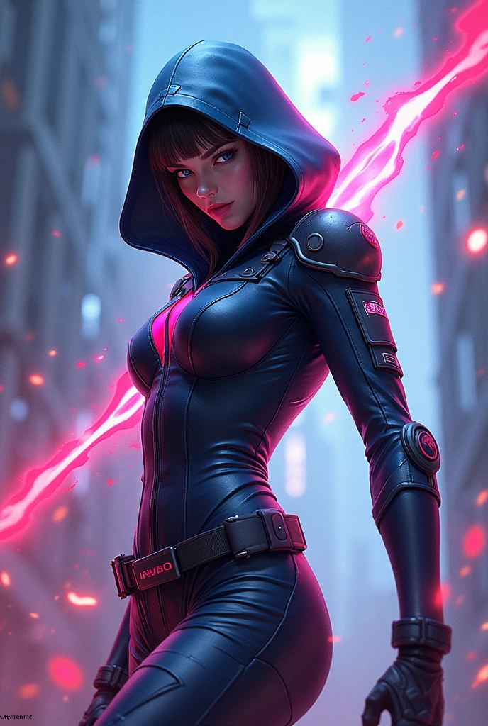 Superhero girl Teen Titan Raven, wearing a long dark cloack with hoody covering her head, combat stance, highly detailed, sexi, revealing, vibrant appearance, creative behavior, extremly detailed, imaginative, , spontaneous, highest quality, skin texture, intricate details, (cinematic lighting), RAW photo, 8k, masterpiece,best quality,ultra-detailed,very detailed illustrations,extremely detailed,intricate details,highres,super complex details,extremely detailed 8k cg wallpaper,