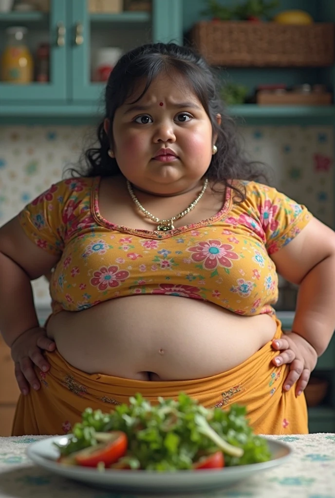 morbidly obese indian aunty screaming in pain from overeating, very tight kurta, ussbbw, very gigantic very fat swollen pot belly, small breasts, her big belly is heavier than 50 kg, pregnant with octuplets, resting hands on big belly, in extreme pain from overeating, she is moaning and cringing, she is screaming in excruciating pain from overeating, she is tightly scrunching her face, burping