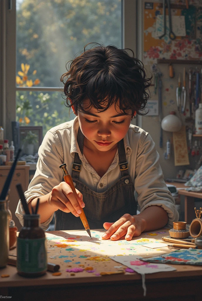 create a boy by painting&#39;art