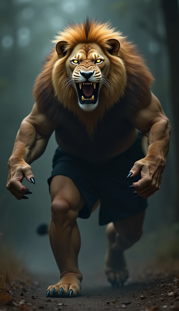 Man into a lion transformation 