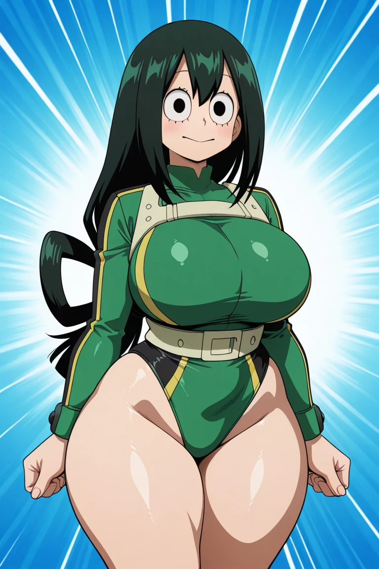 Lived in My Hero Academia, Tsuyu Asui's mom, My hero in Acedemia style., Wide hips, long tongue, open mouth toned body big breasts thick thighs having vaginal sex/anal with 2 men double penetration pleasure face legs open and shaking