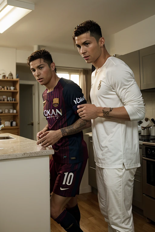 Cristiano Ronaldo with Lionel Messi 