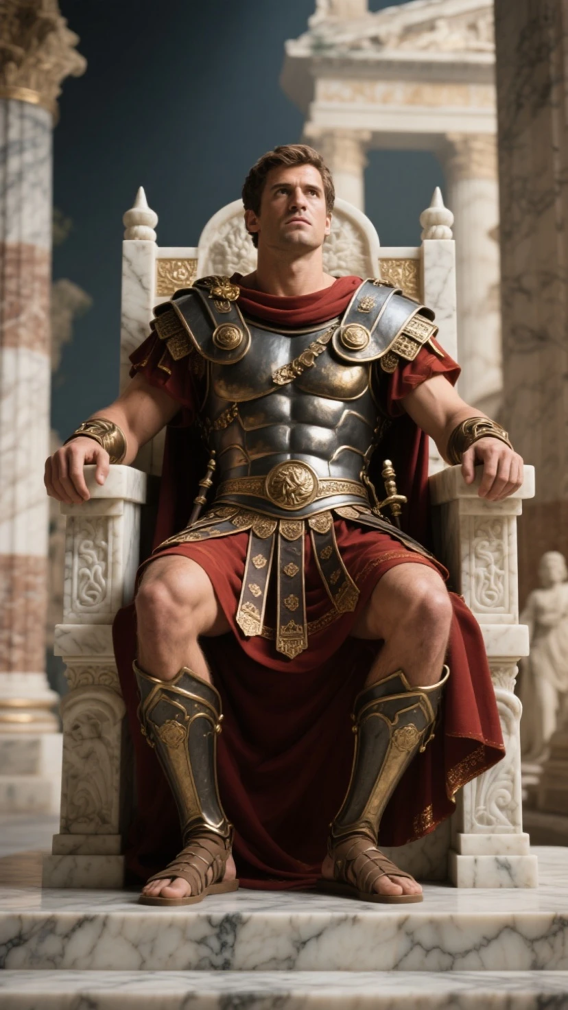 ((masterpiece)), ((best quality:1.2)), High Resolution, 8k, (ultra_realistic:1.3), (photorealistic:1.4), cinematic, dynamic lighting, (detailed background), depth of field, intricate, 8k, detailed skin, (large pectorals:1), pectorals, abs, photo of a handsome man, sexyroyalty, crown, jewelry, necklace, cape, armlet, bracelet, ring, short hair, sitting on throne, medieval castle indoors,