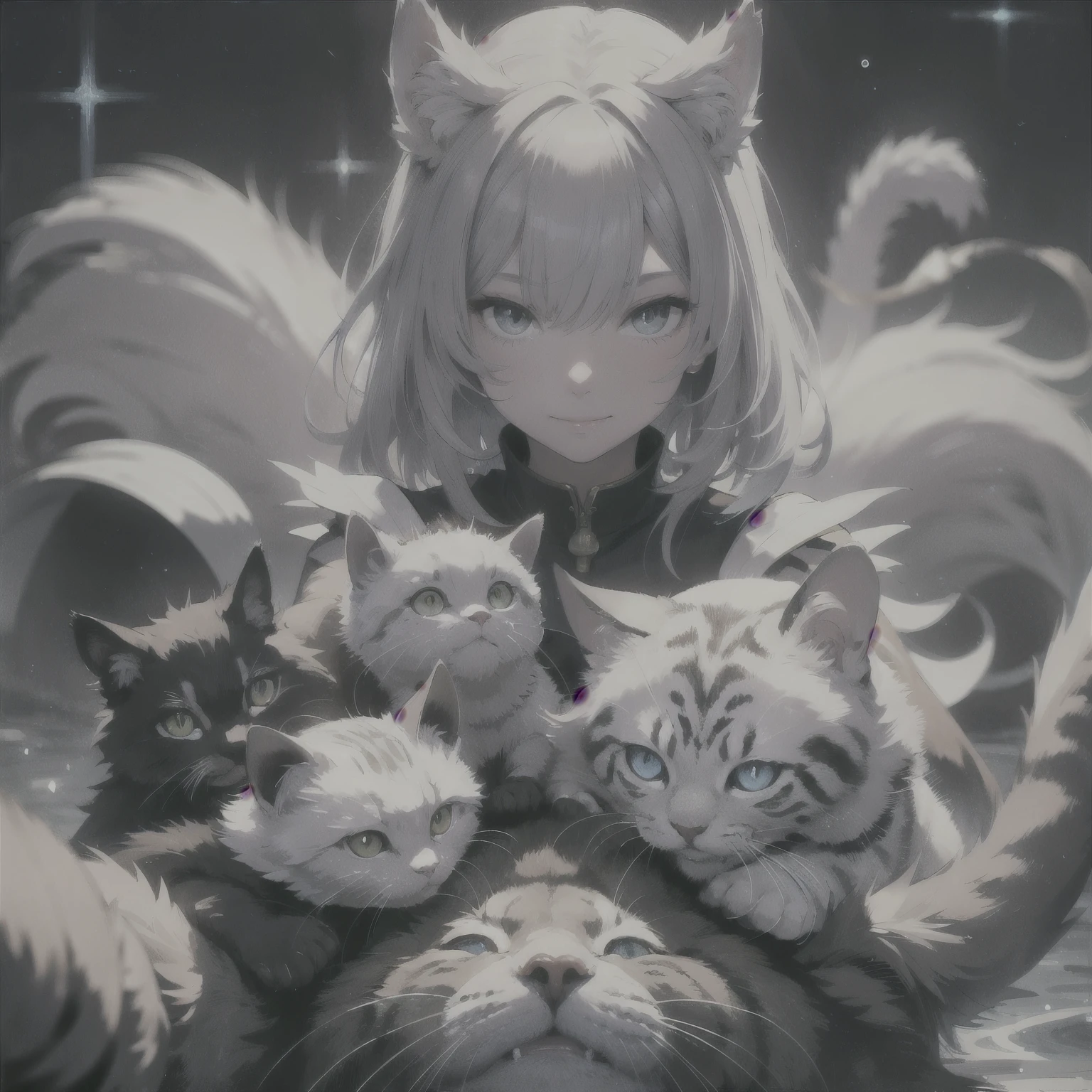 ((Лучшее качество)), ((шедевр)), (подробный), naked cat girl, with
