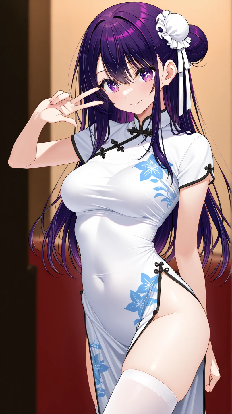 blunt bangs, dark blue hair, purple eyes,
BREAK ((white dress, tight, hip-lengtg dress, flowery print, marked nipples:1.5))
BREAK view from below, morning city, street,
BREAK (masterpiece:1.2), best quality, high resolution, unity 8k wallpaper, (illustration:0.8), (beautiful detailed eyes:1.6), extremely detailed face, perfect lighting, extremely detailed CG, (perfect hands, perfect anatomy),