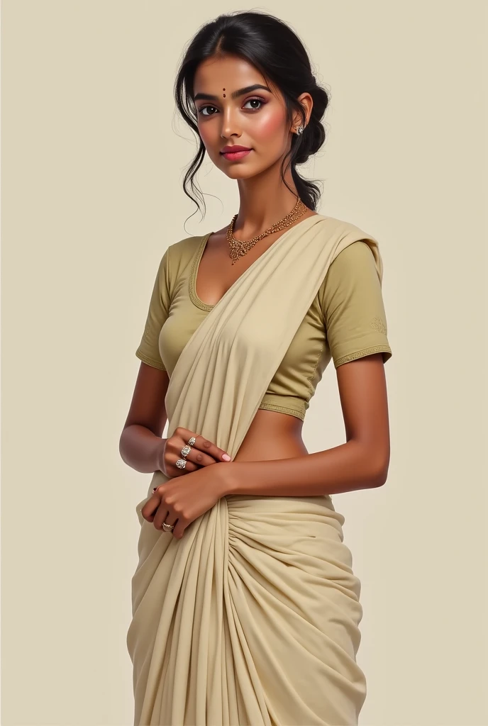 Closeup picture ,Indian woman in sari background kitchen