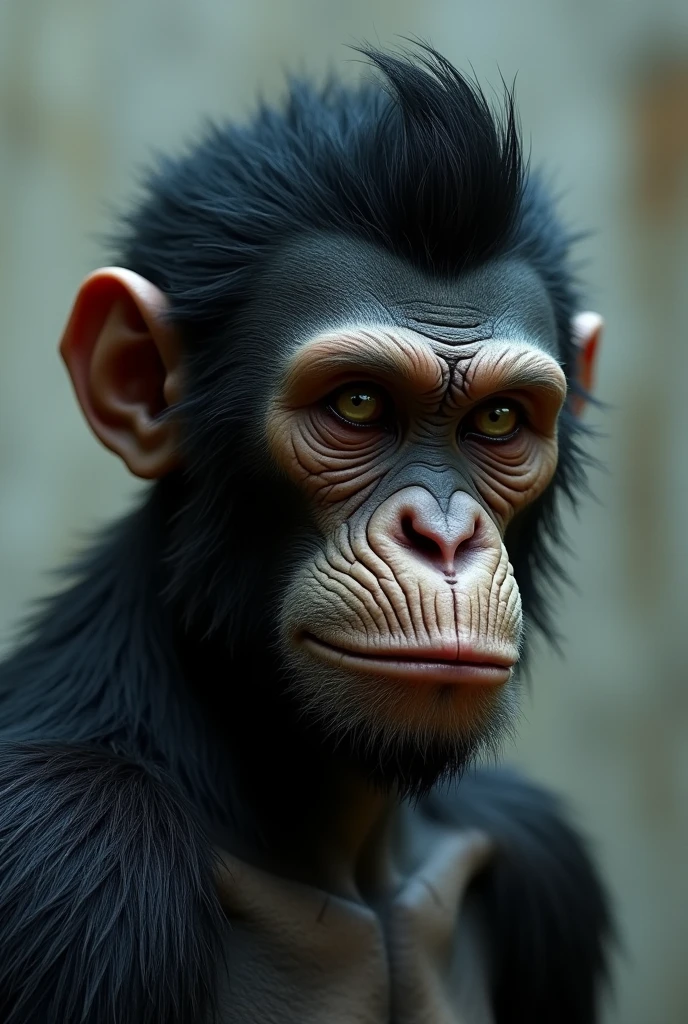 Chimpanzee with a very tight blouse