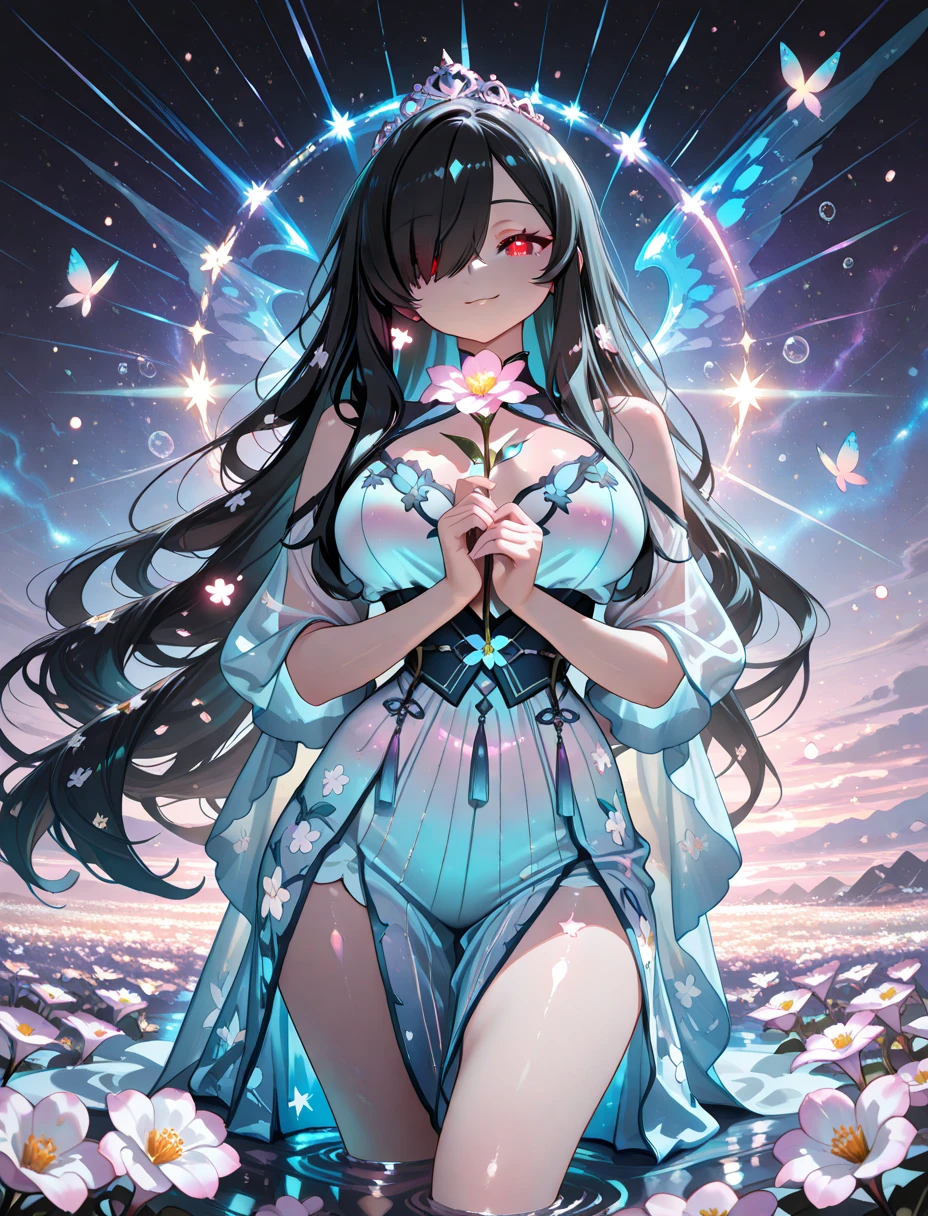 ((Finest quality)),(超A high resolution),(ultra-detailliert),(Meticulous portrayal),((Best Anime)),(Finest works of art),sharpnes,Clair, ((Dresses made of sparkling crystals:1.6)),Slender eyes:1.3,Women's sandals