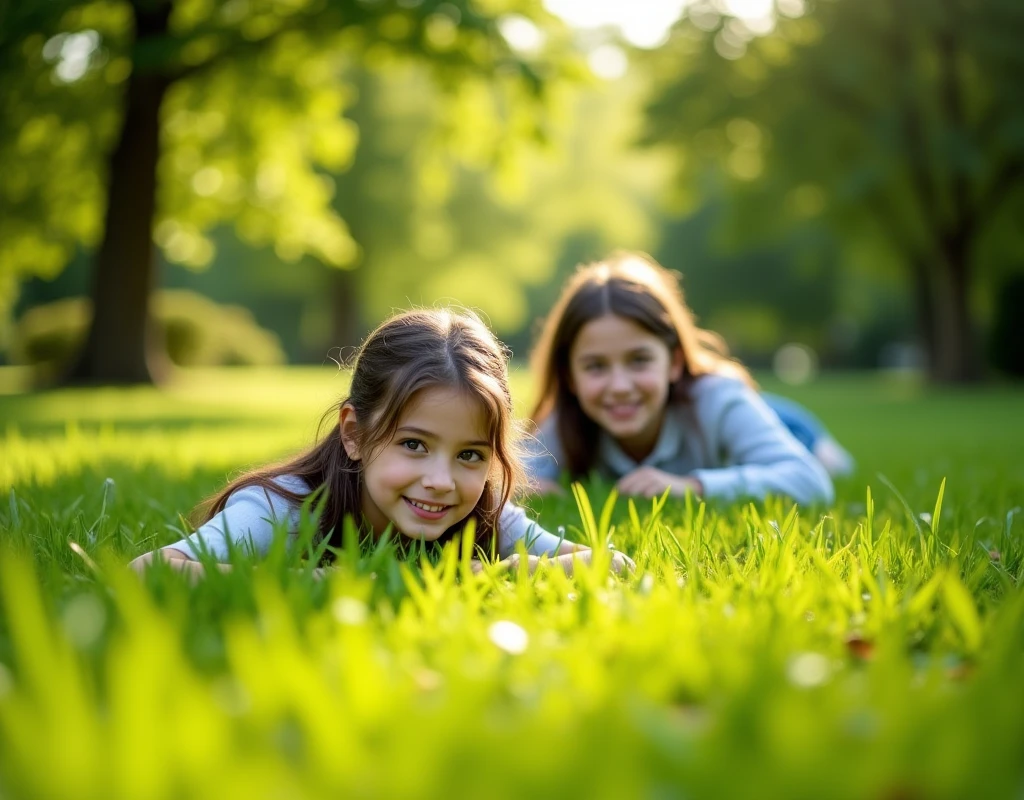 kids playing, felizes, dia ensolarado, brazi, flores, soft-lighting, nitidez, melhor qualidade, ultra realismo, detalhes intricados, side-lighting