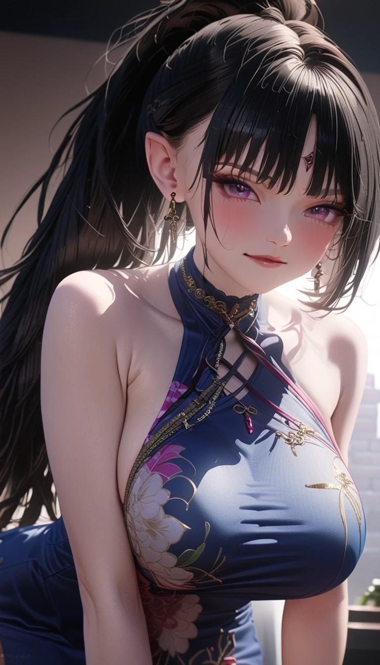 Highest quality,masterpiece,Ultra-high resolution,(Realistic:1.4),Xiuxian,arms,Detailed face,, One girl,alone,arms,Cleavage,(magic circle:1.2),Xiuxian,Upper Body,beautiful girl,whole body,east asian architecture,sheath,architecture,