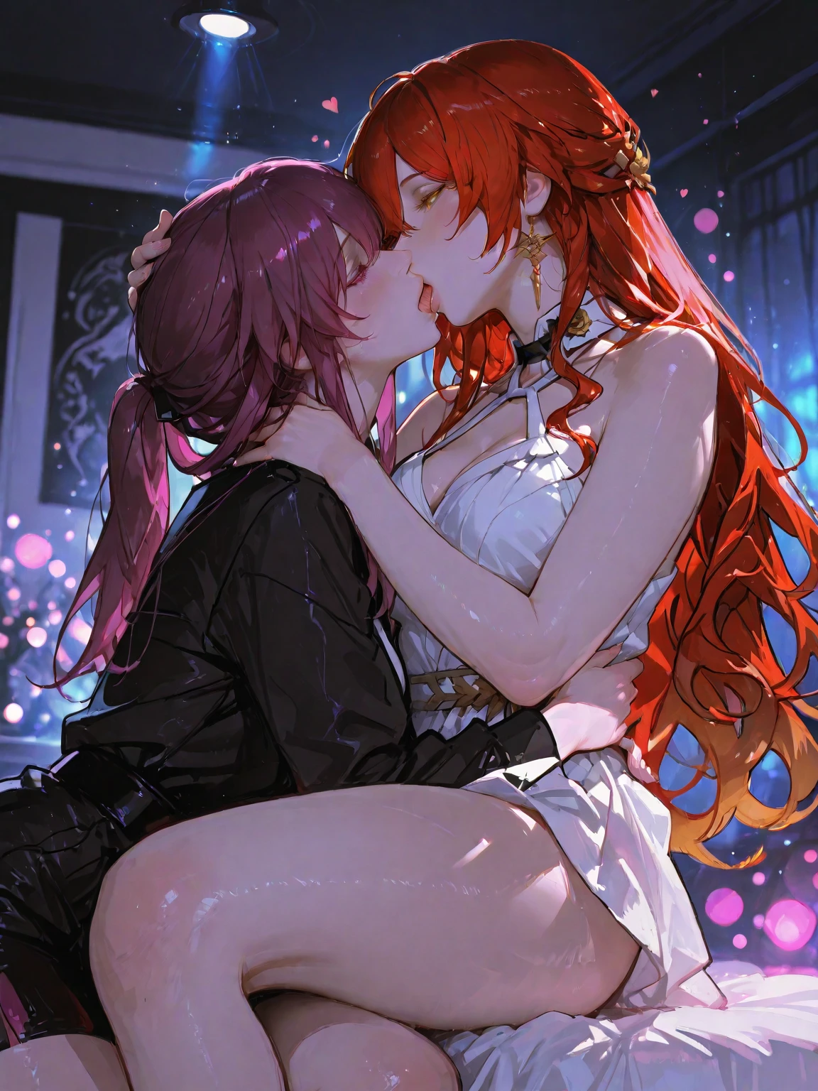 (((masterpiece))),(((best quality))),(ultra-detailed,high resolution:1.2),(illustration),((an extremely delicate and beautiful)),(detailed background), ((face to face, hug, sex)), toes, standing, (((wrestling ring))), ((1girl)and(1boy)), hetero, (1girl,tall stature), ((((Baobhan Sith/(((fate/)))), red dress, bare shoulders, (((waist-cape))), layered sleeves, red knitted_long boots, high heeled shoes, ((((ahegao)))), (rolling eyes:1.4),(trembling), (cum in pussy:1.4),cum on clothes,cum on breasts,excessive cum, clothing aside, clothed, (1muscular boy,tall stature:1.4), ((((tartaglia/(genshin impact/)))),large penis, [[[[he looks evil grin]]]], text,