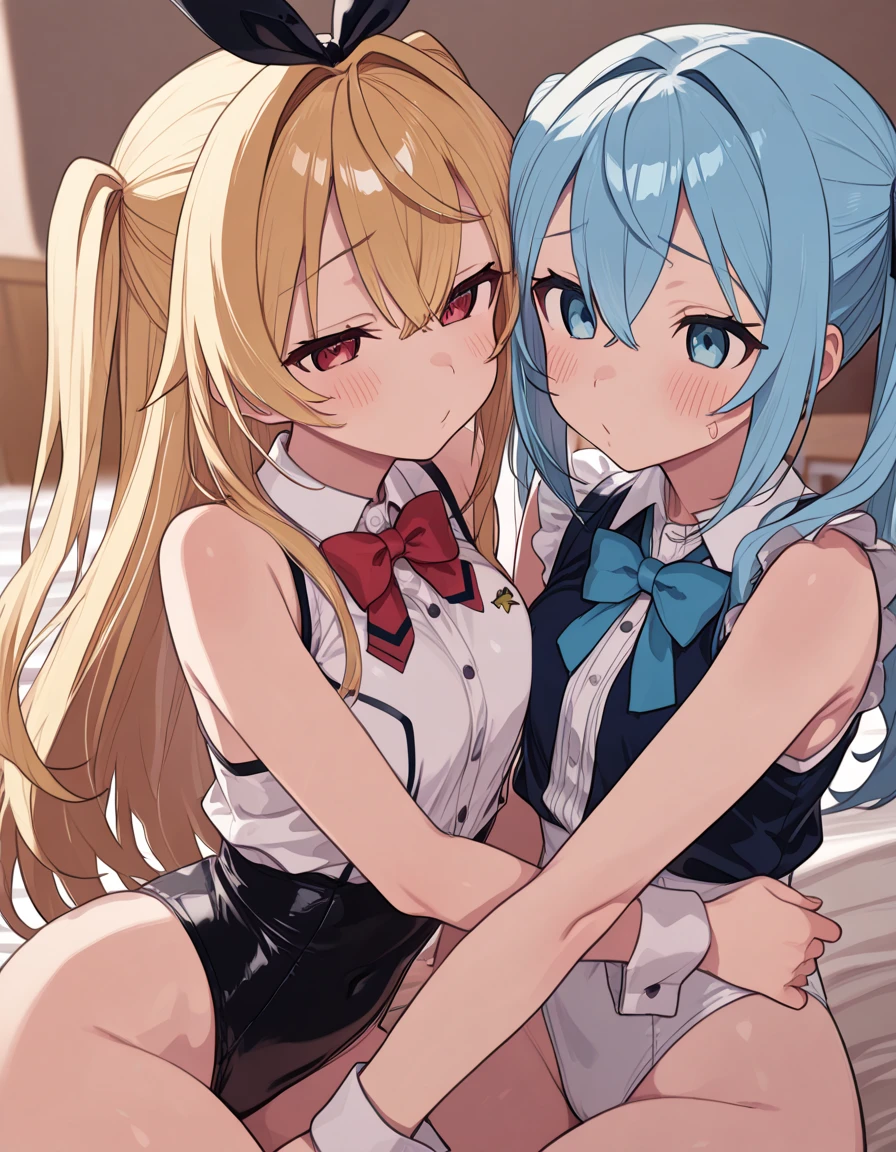 (((2D Beautiful Girl、Beautiful illustration、top-quality、Perfect fingertip、perfect anatomia、Perfect outfit、Beautiful illustration)))、top-quality、cute petit girl、(transform sequence)、Beautiful maid style jacket、((brilliant leotard))、18year old、Slender beautiful girl、Fractal Art、baby-face、stright long hair、beautiful detailed blue eyes、kindly smile、Full Body Display、Royal bedroom、(1人)、long-sleeve、bright and beautiful sunny bedroom、(knee high socks)、(Loleg)、You can see the chest、Skirt with front opening、